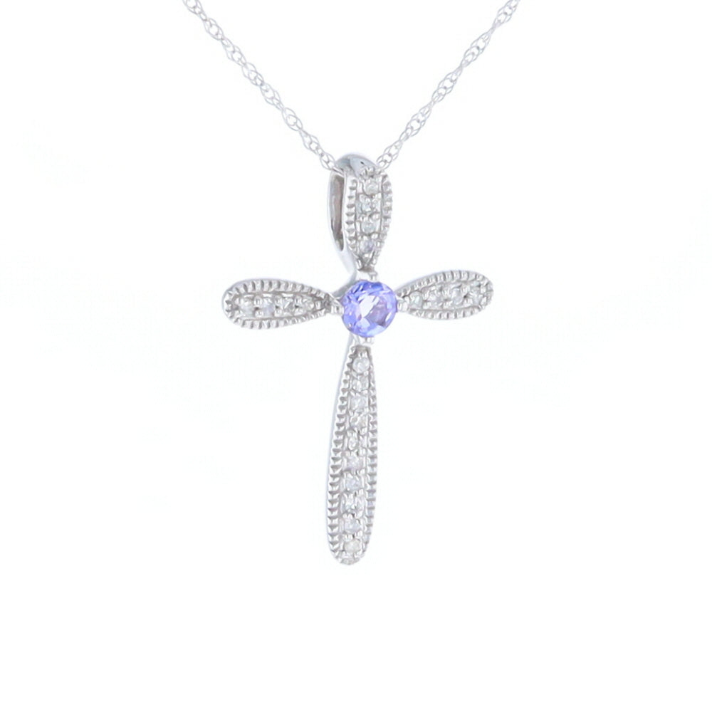 Tanzanite Cross Necklace