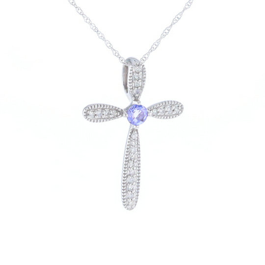 Tanzanite Cross Necklace