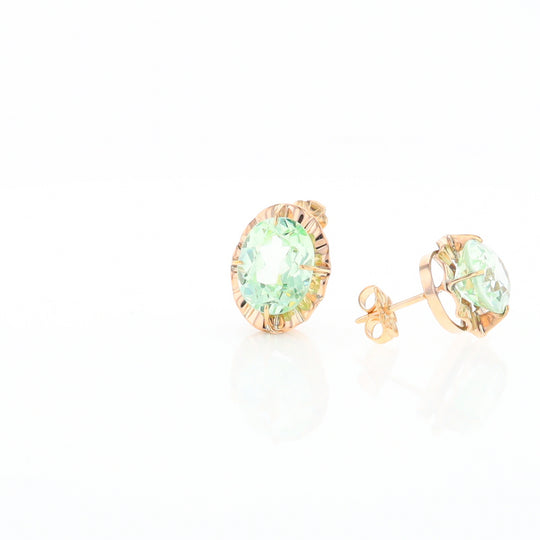 Vintage Green Glass Earrings