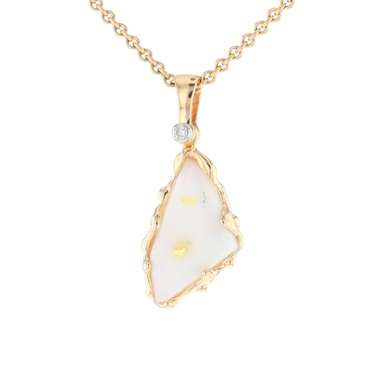 Gold Quartz Freeform Pendant (G2)