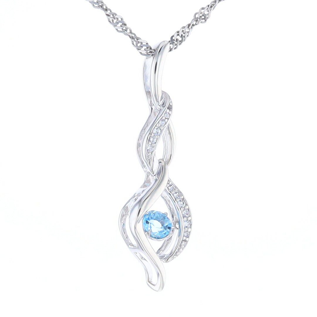 Floating Topaz Twisted Pendant