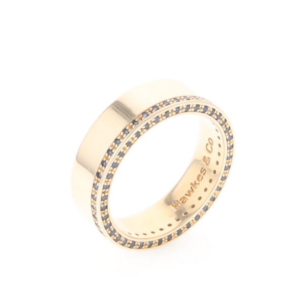 Men's Blue Sapphire Wedding Band Contemporary Design