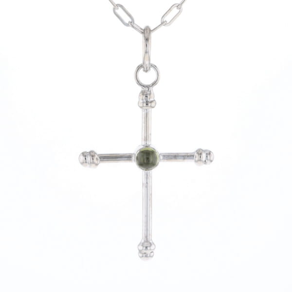 Silver Peridot Cross