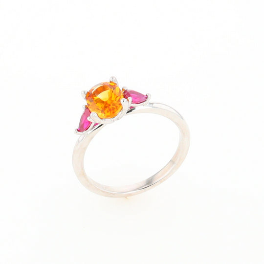 Fall Season Citrine and Ruby Ring