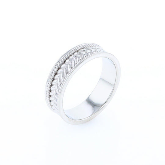 Braided White Gold Men's Ring