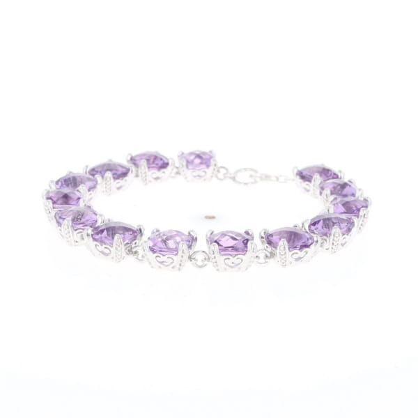 Amethyst Bracelet With Silver Filigree