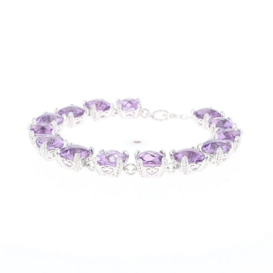 Amethyst Bracelet With Silver Filigree