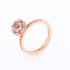 Morganite 1.01ct Round  Rose Flower Diamond Engagement Ring