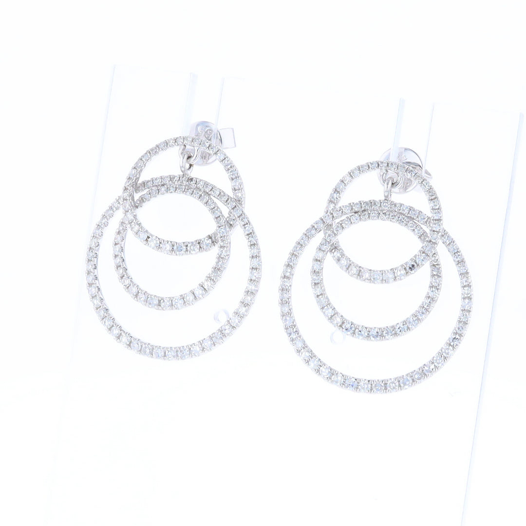 Diamond Circle Dangle Earrings