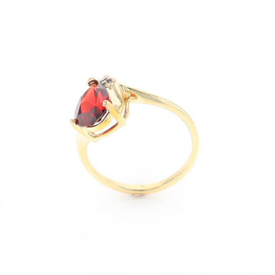 Pear Garnet Ring