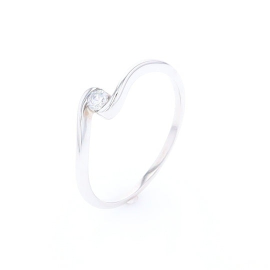 White Gold Wrap Solitaire Ring