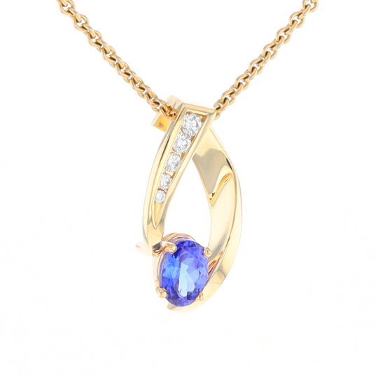 Synthetic Sapphire & Diamond Slide Pendant