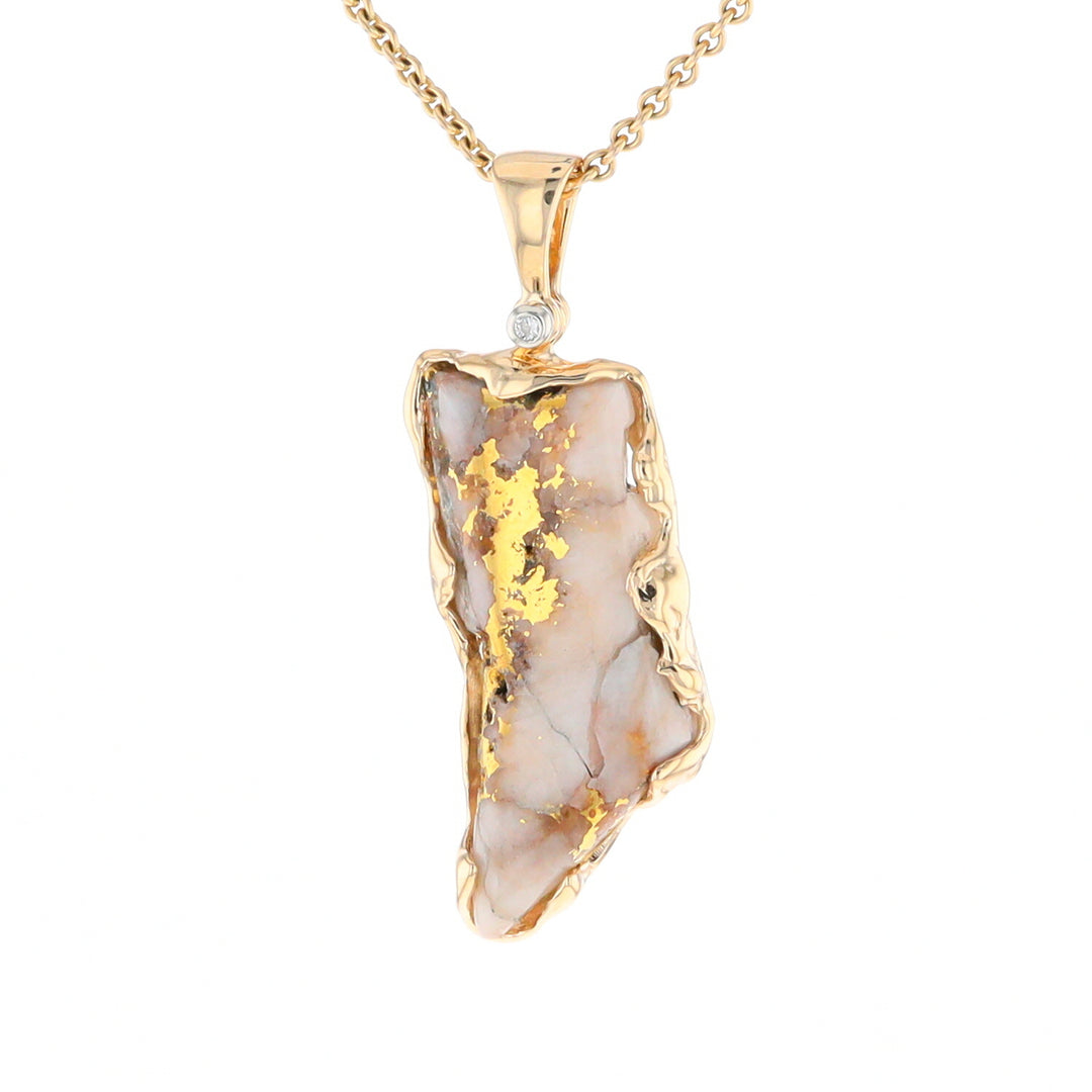 Gold Quartz Freeform Pendant (G2)