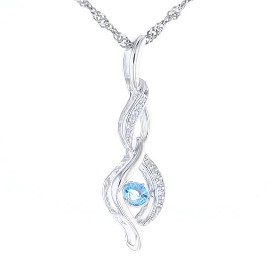 Floating Topaz Twisted Necklace
