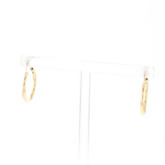 Gold Hollow Tube Hoop Earrings