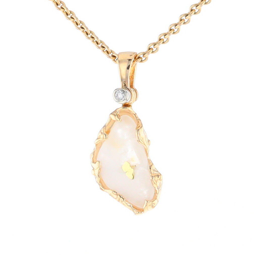 Gold Quartz Freeform Pendant (G2)