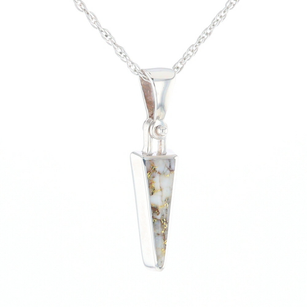 Gold Quartz Upside Down Triangle Pendant