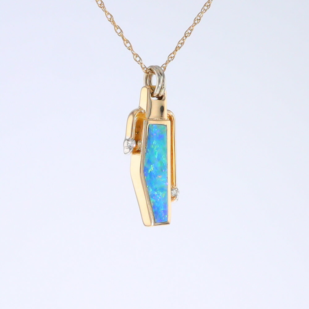 Opal Geometric Inlaid Pendant