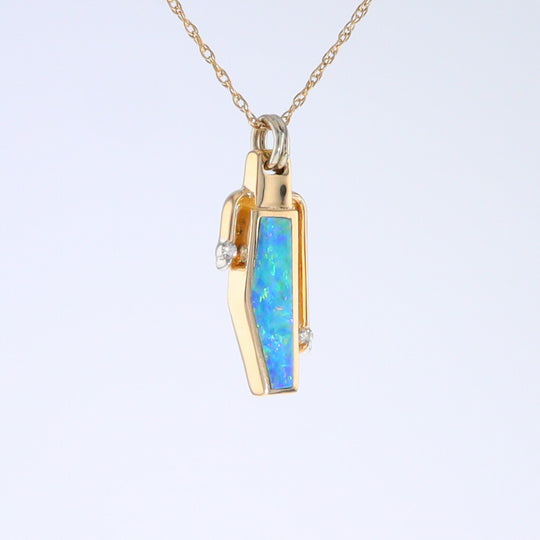 Opal Geometric Inlaid Pendant