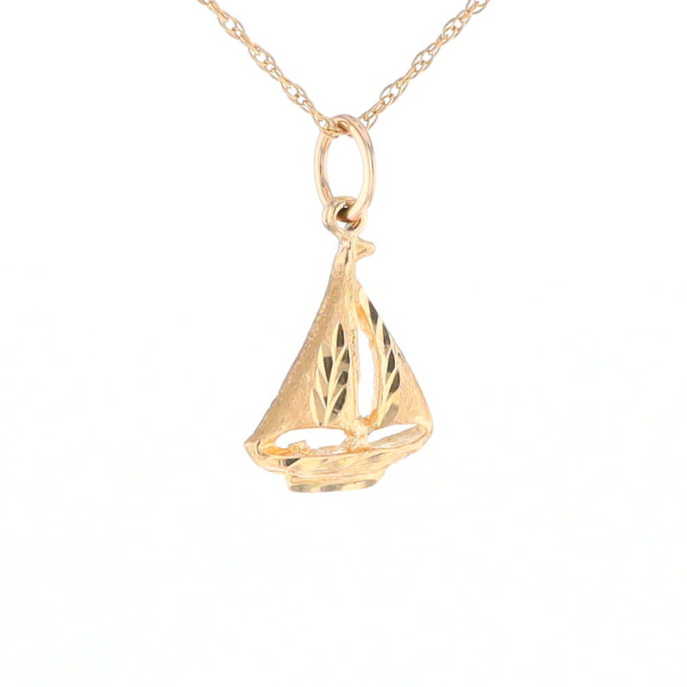 Yellow Gold Sailboat Pendant