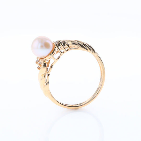 Pearl and Diamond Twist Ring