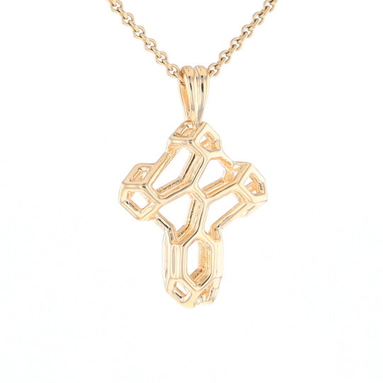 Small Voronoi Cross Pendant