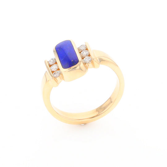 Lapis 0.24ctw Diamond Ring