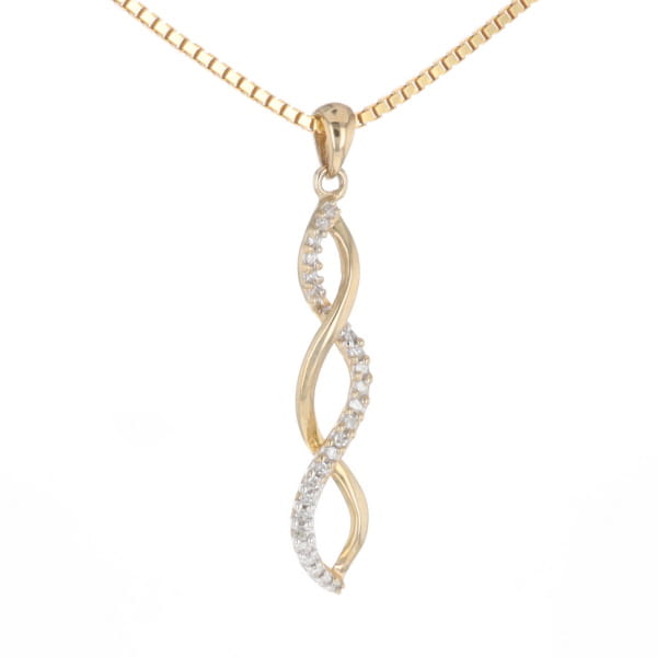Ribbon Twist Diamond Pendant