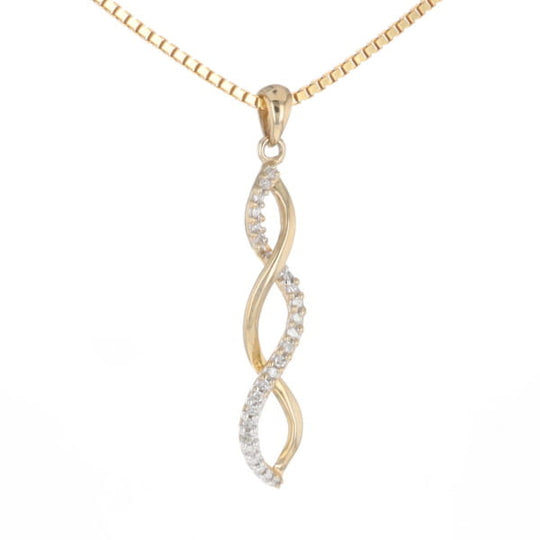 Ribbon Twist Diamond Pendant