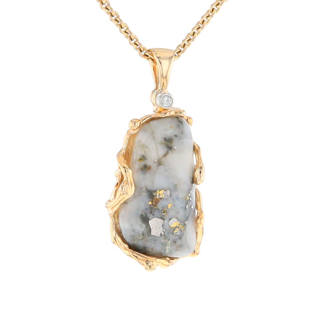 Free Form Gold Quartz Pendant