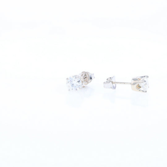 Moissanite Solitaire Stud Earrings