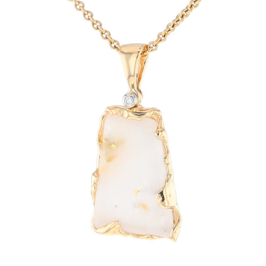 Gold Quartz Freeform Pendant  (G2)