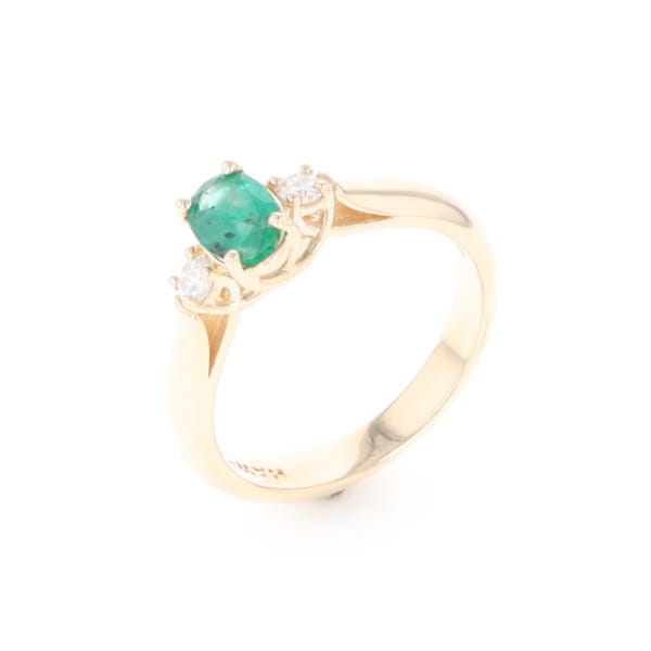 Emerald Three-Stone Trellis Ring