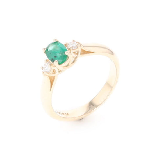 Emerald Three-Stone Trellis Ring