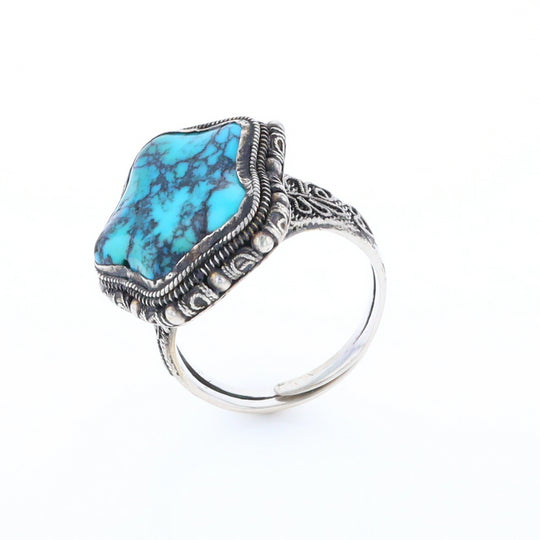 Adjustable Star Shaped Turquoise Ring