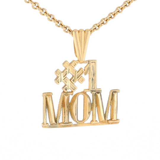 Yellow Gold #1 Mom Pendant