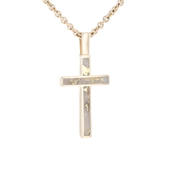 Three Section Gold Quartz Cross - G2