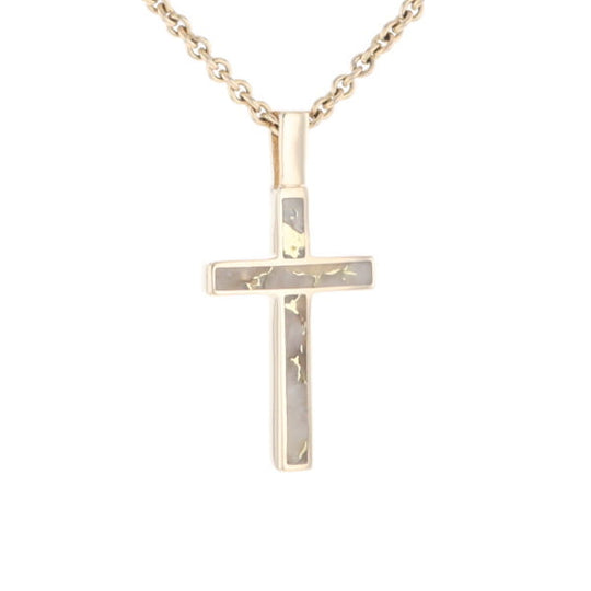 Three Section Gold Quartz Cross - G2