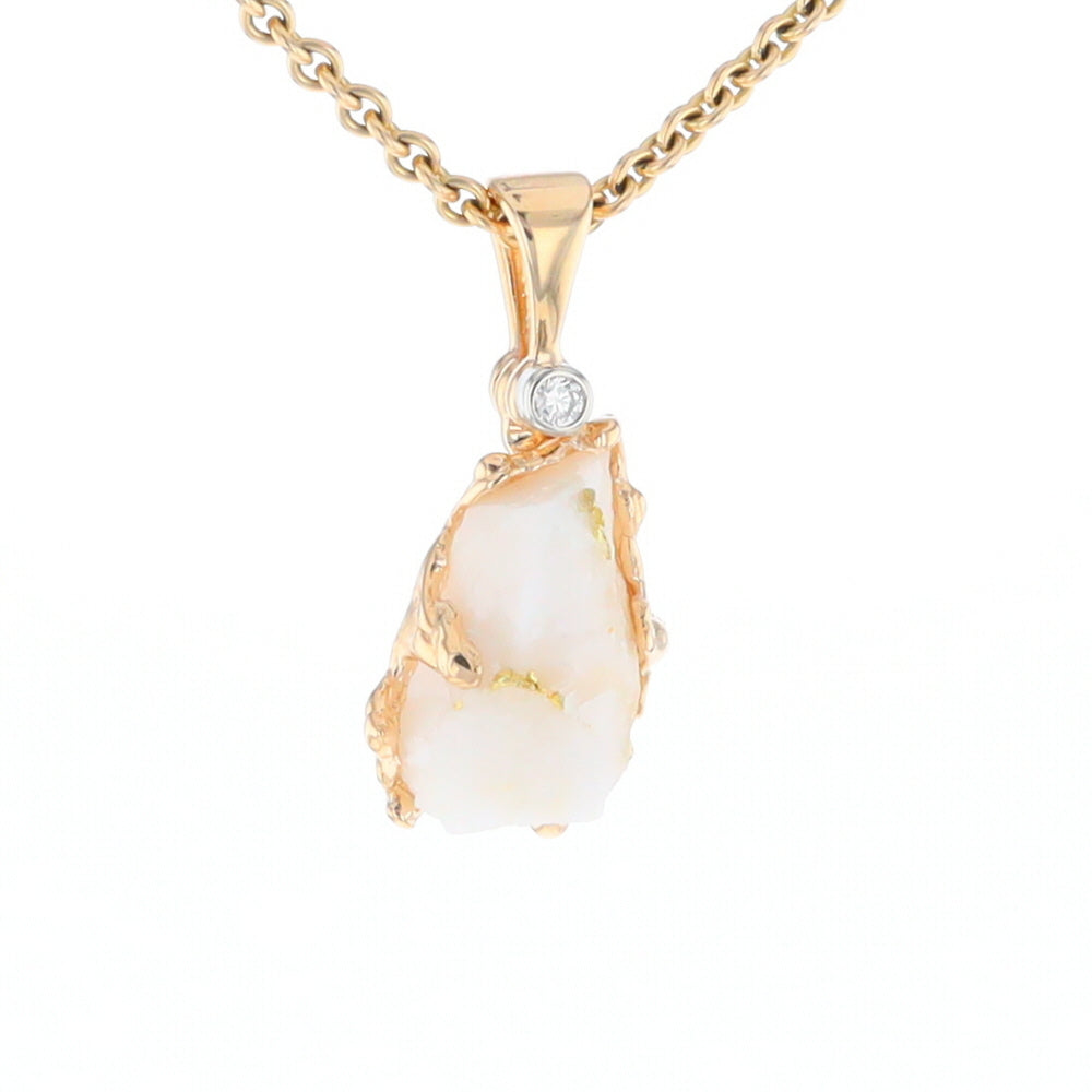 Rough Gold Quartz Freeform Pendant