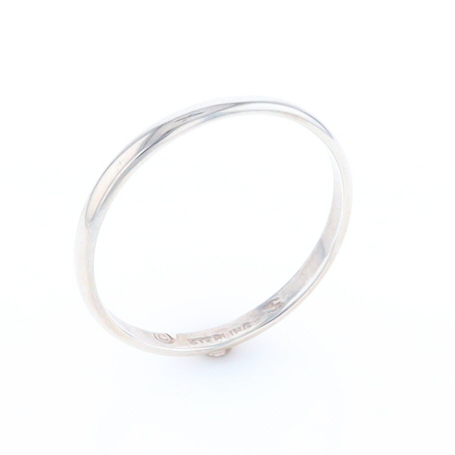 Men's Flat Silver Wedding Band