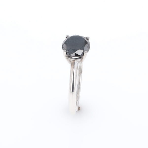 Black Diamond Solitaire Ring