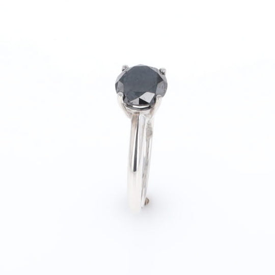 Black Diamond Solitaire Ring