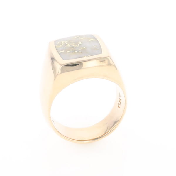 Natural Gold Quartz Men's Ring