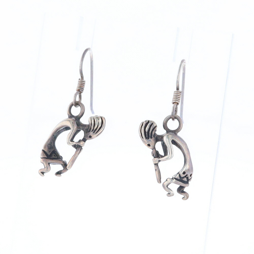 Silver Kokopelli Dangle Earrings