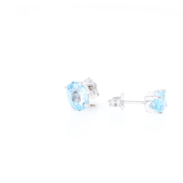 Oval Blue Topaz Stud Earrings