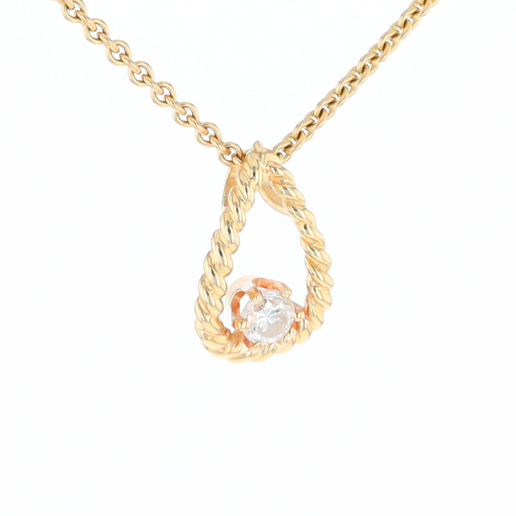Solitaire Diamond Pear-shaped Rope Pendant
