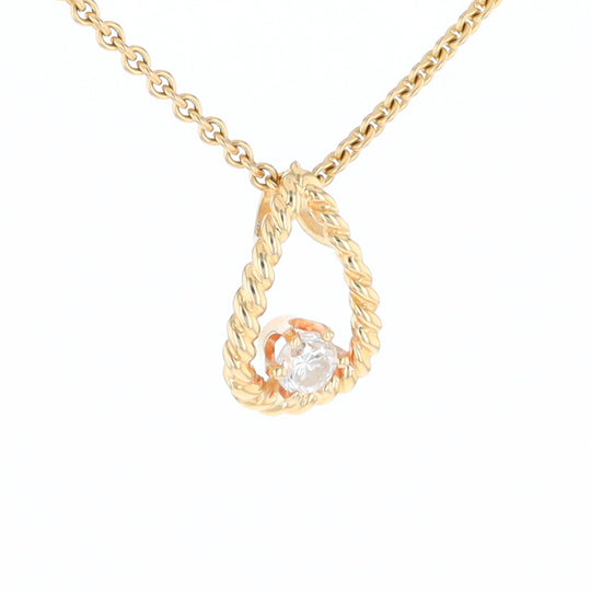 Solitaire Diamond Pear-shaped Rope Pendant