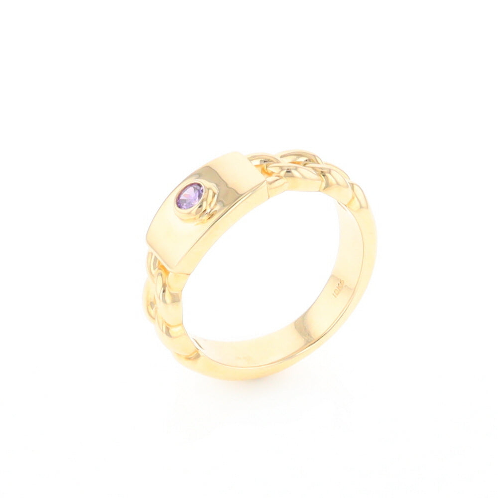 Amethyst Chain Design Ring