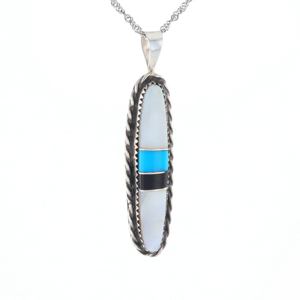 Multi Stone Inlaid Pendant