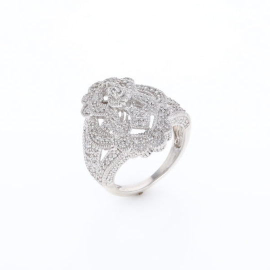 Floral Filigree Design Diamond Ring